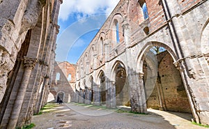 San Galgano (Siena, Tuscany, Italy). Famous Open Cathedral