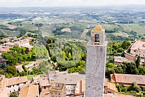 San Gimignano is a small walled medieval hill town in Tuscany