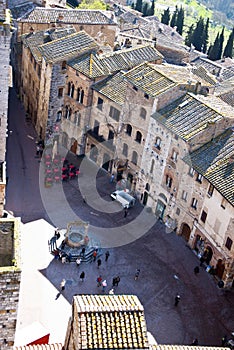 San Gimignano square - Tuscan italy