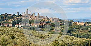 San Gimignano Towers view from the hills- Tuscany