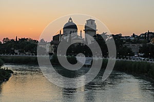 San Giorgio in Braida, Verona at night