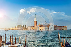 San Giorgio Maggiore island at sunrise, Venice, Italy