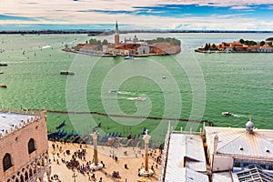 San Giorgio Maggiore island to Venice, Italy