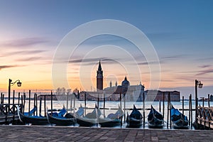 San Giorgio Maggiore island of Venice at sunrise, Italy