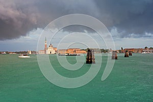 San Giorgio Maggiore in Venice Summer Rain photo