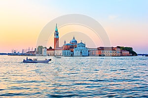 San Giorgio Maggiore in Venice at sunrise, Italy