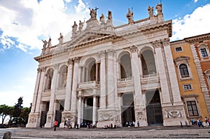 San Giovanni al Laterano Basilica front fachade at Rome