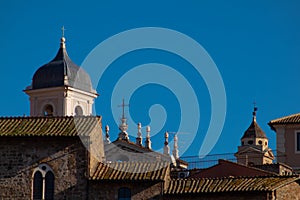 San Giovanni Battista dei Cavalieri di Rodi church and Ordinariato Militare per l`Italia bell tower. Rome, Italy photo