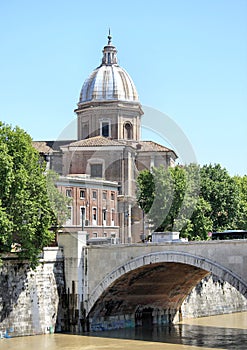 San Giovanni dei Fiorentini next to Ponte Principe Amedeo Savoia Aosta