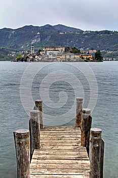 San Giulio island from the pier