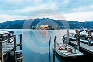 San Giulio on Lago dâ€™Orta in Italy
