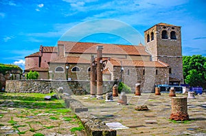 San Giusto Cathedral and Roman Forum hill in Trieste - Italy photo