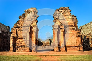 San Ignacio Mini, Argentina - The Main Entrance into the Ruins of the Jesuit Reduction at San Ignacio Mini UNESCO World Heritage