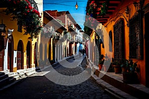 San Jose del Pacifico streets. old Mexican city cinematic photograph photo