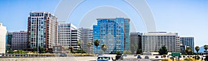 San Jose skyline as seen from the nearby freeway, Silicon Valley, California