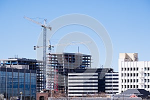 San Jose skyline with new skyscrapers under construction, Silicon Valley, San Francisco bay area, California