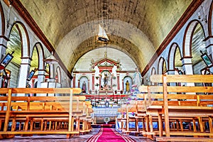 San Juan, Chiloe Island, Chile - Inside the Wooden Jesuit Church in San Juan