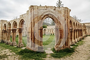 San Juan cloister ruins at Soria in Castilla Spain photo