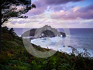 San Juan de Gaztelugatxe, old church dedicated to John the Baptis, Spain photo