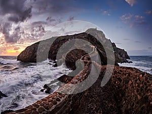 San Juan de Gaztelugatxe, old church dedicated to John the Baptis, Spain photo