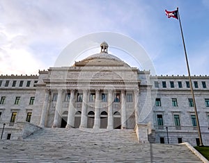 SAN JUAN, PUERTO RICO - Sep 2017 - The Puerto Rico Capitol Government Building located near the Old San Juan historic area.