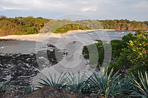 San Juanillo beach on both sides, Nicoya Peninsula, Costa Rica photo