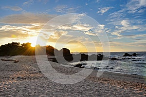 San Juanillo beach on both sides, Nicoya Peninsula, Costa Rica photo