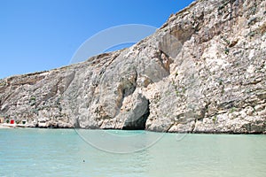 San Lawarenz, Malta: View of Inland Sea Divesite and rock at Gozo island in Malta.