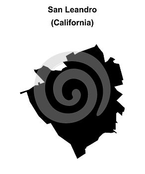 San Leandro outline map