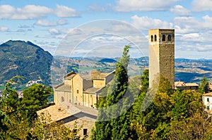 San Leo Cathedral aerial view