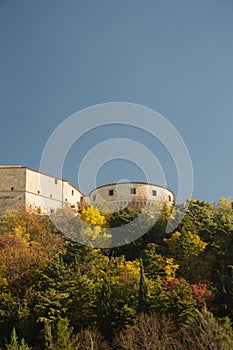 San Leo hystoric castle in Romagna countryside travel Italy