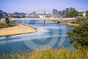 San Lorenzo River in an evening light, Santa Cruz, California