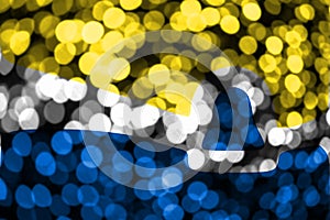 San Luis Obispo, California abstract blurry bokeh flag. Christmas, New Year and National day concept flag. United States of