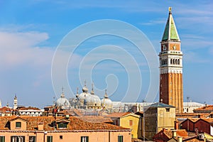 San Marco Campanile and the Dome of the Basilica, aerial view, V
