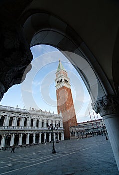 San Marco Campanile framed by arc of Doges Palace gallery photo