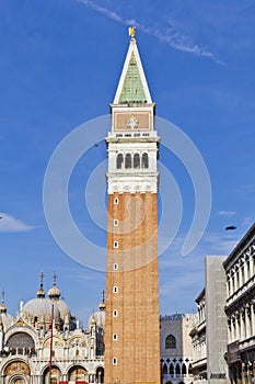 San Marco Campanile on Piazza San Marco. Venice