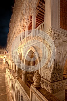 San Marco, Doge's Palace in Venice, Italy, at night