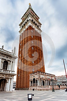 San Marco square with Campanile in sunrise. Venice, Italy.