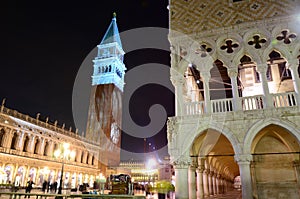 San Marco square at night, Venice, Italy