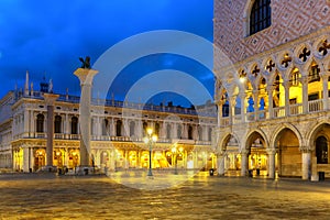 San Marco square at night. Venice, Italy
