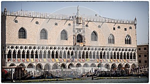 The San Marco square , the Palace of Doges, Venice, Italy from the sea