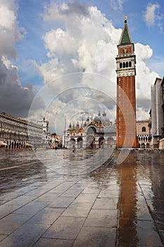 San Marco square after rain, Venice