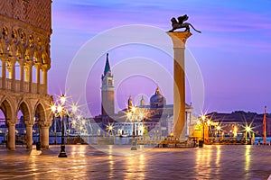 San Marco square at sunrise. Venice, Italy