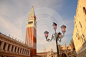 San Marco square on sunset, Venice, Italy