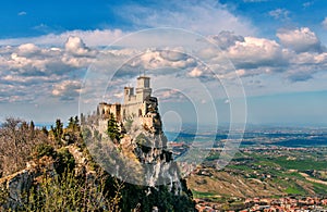 San Marino republic, Italy. Rocca della Guaita, medieval castle