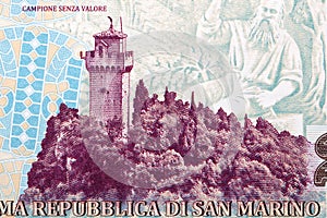 San Marino tower from money