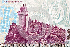 San Marino tower from money