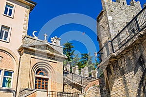 San Marino, UNESCO World Heritage, on the highest of Monte Titano`s summits