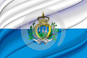 San Marino waving flag illustration. photo