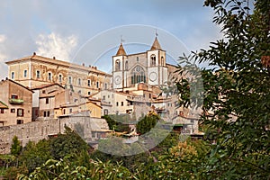 San Martino al Cimino, Viterbo, Lazio, Italy: cityscape of the old town with the medieval church and the Doria Pamphilj palace